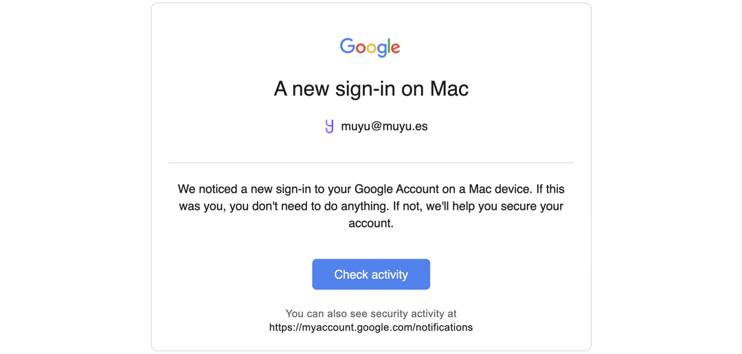 Phishing Google Example