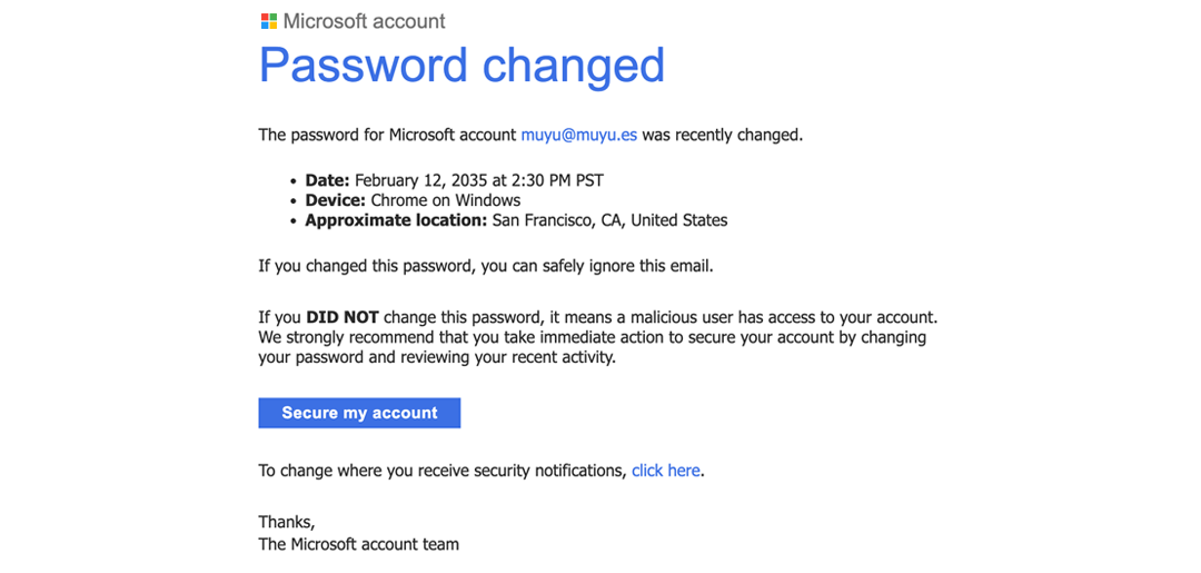 Phishing Google Example